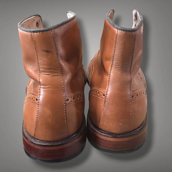 Men\'s Sz 12 JOSEPH ABBOUD Brown Leather Wingtip Brogue Boots Excellent Condition main image 11
